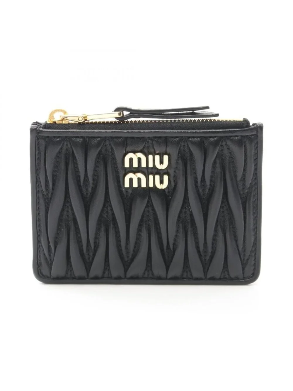 Miu Miu Coin Purse Matelasse'miu Matelasse Leather Card Case